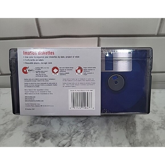 Imation Neon Diskettes 40 Pack IBM 2HD 3.5" Floppy Disks with Case SEALED NEW - Picture 2 of 3